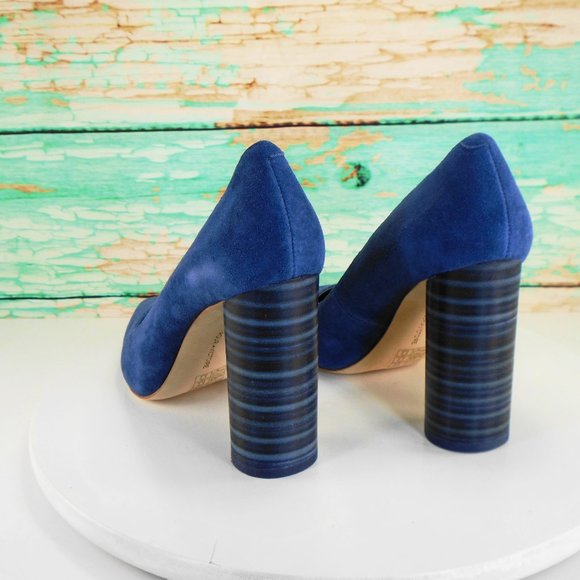 Pour La Victorie Blue Suede Heels - Picture 3 of 8
